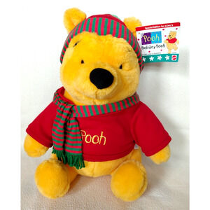 Vintage Mattel Arco Disney 15" Winnie The Pooh Bear Plush Winter Scarf & Hat NEW